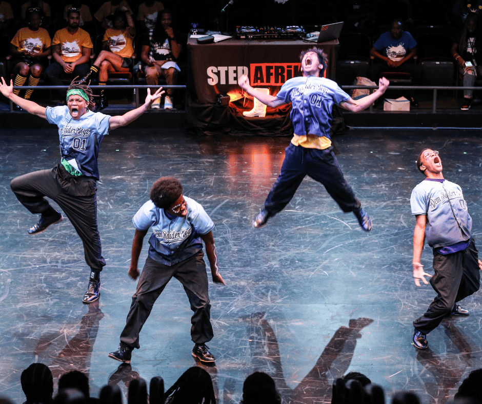 Dem Raider Boyz performing at Summer Steps with Step Afrika!'s culminating performance